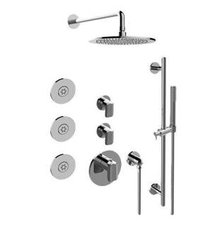 Graff GL3.112SH-LM58E0-PC-T Sento M-Series Wall Mount Full Thermostatic Shower System with Lever Handle in Chrome - Trim Only
