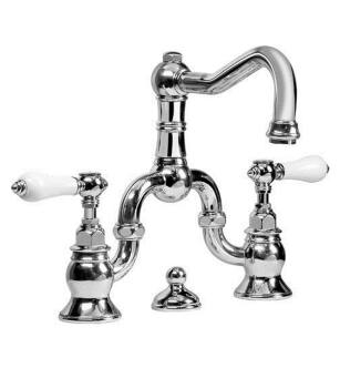 Graff G-3800-LC1-PC Canterbury 6 3/8" Double Handle Widespread Bridge Bathroom Sink Faucet in Chrome