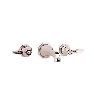 Graff G-1930-LM14-PN Topaz 7 1/8" Double Handle Wall Mount Widespread Bathroom Sink Faucet in Polished Nickel