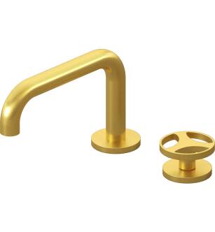 Graff G-11420-C19B-BAU Harley 4 1/2" Two Hole Widespread Bathroom Sink Faucet with C19B Wheel Handle in Brushed Gold Plated