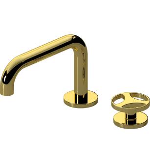 Graff G-11420-C19B-AU Harley 4 1/2" Two Hole Widespread Bathroom Sink Faucet with C19B Wheel Handle in Gold Plated