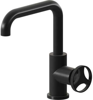 Graff G-11400-C19-BK Harley 8 3/8" Single Hole Bathroom Sink Faucet with C19 Wheel Handle in Architectural Black