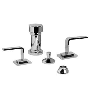 Graff G-2360-LM40-PC Immersion 5" Double Handle Widespread Bidet Faucet Set with Pop-Up Drain in Chrome