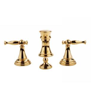 Graff G-2460-LM22-AU Lauren 5 1/4" Double Handle Widespread Bidet Faucet Set with Pop-Up Drain in Gold Plated