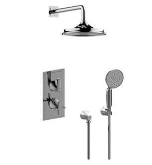 Graff GR2.022WD-1C1L-PC-T Finezza DUE M-Series Thermostatic Shower Set with 1C1L Trim & Handshower in Chrome - Trim Only