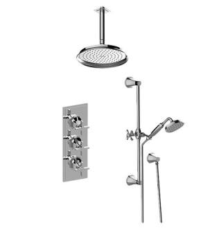 Graff GP3.011WB-C15E0-PC-T Finezza UNO M-Series Thermostatic Shower Set with C15E0 Trim & Handshower in Chrome - Trim Only
