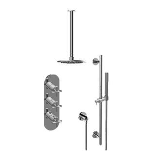 Graff GL3.011WB-C17E0-PC-T Terra M-Series Ceiling Mount Thermostatic Shower Only Faucet with Handshower in Chrome - Trim Only