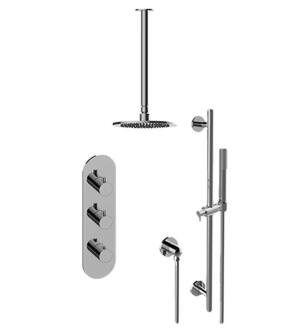 Graff GL3.011WB-RH0-PC-T M.E. 25 M-Series Thermostatic Shower Only Faucet with Handshower and Slidebar in Chrome - Trim Only