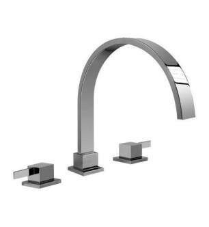 Graff G-6250-LM39B-PC-T Qubic Tre 8 1/2" Double Handle Widespread/Deck Mounted Roman Tub Faucet in Chrome - Trim Only