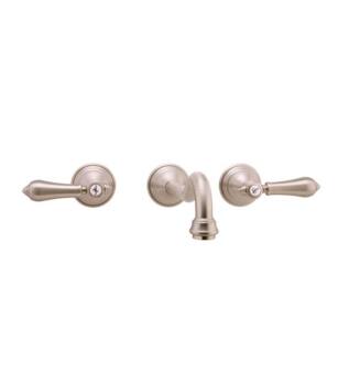 Graff G-2531-LM34-SN Canterbury/Nantucket 9 1/4" Double Handle Wall Mount Widespread Bathroom Sink Faucet in Satin Nickel