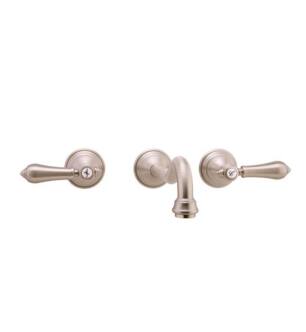 Graff G-2531-LM34-SN-T Canterbury/Nantucket 9 1/4" Double Handle Wall Mount Widespread Bathroom Sink Faucet in Satin Nickel - Trim Only