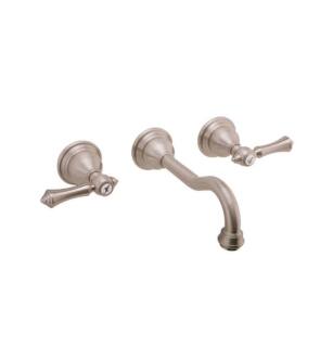 Graff G-2530-LM15-SN Nantucket 7 1/2" Double Handle Wall Mount Widespread Bathroom Sink Faucet in Satin Nickel