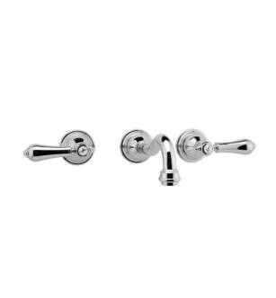 Graff G-2530-LM34-PC Nantucket 7 1/2" Double Handle Wall Mount Widespread Bathroom Sink Faucet in Chrome