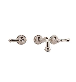 Graff G-2530-LM15-PN-T Nantucket 7 1/2" Double Handle Wall Mount Widespread Bathroom Sink Faucet in Polished Nickel - Trim Only