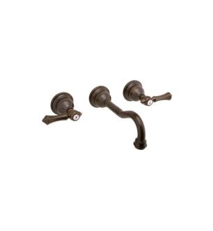 Graff G-2530-LM15-OB-T Nantucket 7 1/2" Double Handle Wall Mount Widespread Bathroom Sink Faucet in Olive Bronze - Trim Only