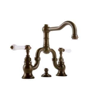 Graff G-3800-LC1-OB Canterbury 6 3/8" Double Handle Widespread Bridge Bathroom Sink Faucet in Olive Bronze