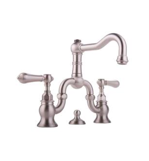 Graff G-3800-LM34-SN Canterbury 6 3/8" Double Handle Widespread Bridge Bathroom Sink Faucet in Satin Nickel