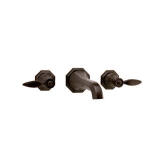 Graff G-1930-LM14-OB-T Topaz 7 1/8" Double Handle Wall Mount Widespread Bathroom Sink Faucet in Olive Bronze - Trim Only