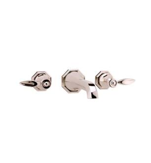 Graff G-1930-LM14-PN-T Topaz 7 1/8" Double Handle Wall Mount Widespread Bathroom Sink Faucet in Polished Nickel - Trim Only