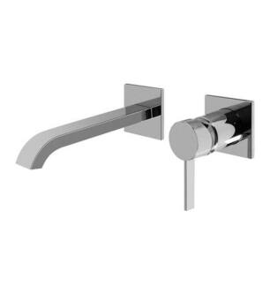 Graff G-6235-LM39W-PC-T Qubic Tre 8" Single Handle Wall Mount Widespread Bathroom Sink Faucet in Chrome - Trim Only