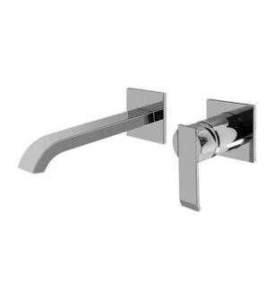 Graff G-6235-LM38W-PC-T Qubic 7 1/2" Single Handle Wall Mount Widespread Bathroom Sink Faucet in Chrome - Trim Only