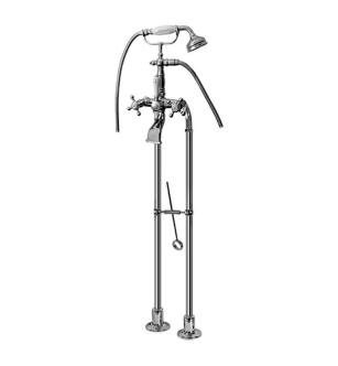 Graff G-3895-C2-PC Canterbury 45" Floor Mounted Exposed Tub Filler with Handshower and Diverter in Chrome