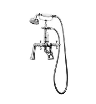 Graff G-3852-C2-PC Canterbury 15" Deck Mounted Exposed Tub Filler with Handshower and Diverter in Chrome