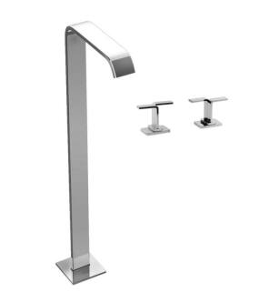 Graff G-2353-C9B-PC Immersion 46 5/8" Floor Mounted Tub Filler with Deck Mounted Handles in Chrome