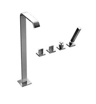 Graff G-3653-C14B-PC Targa 38" Floor Mounted Tub Filler with Deck Mounted Handshower and Diverter in Chrome