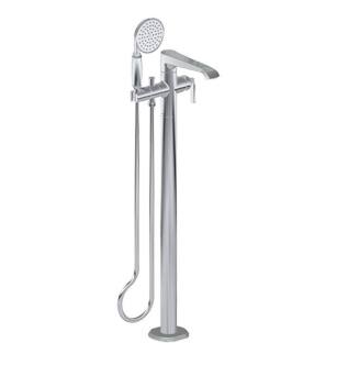 Graff G-6854-LM47N-PC Finezza UNO 34 3/8" Floor Mounted Tub Filler with Handshower and Diverter in Chrome