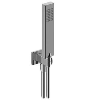 Graff G-8647-PC Aqua-Sense Wall Mount Single-Function Square Handshower with Wall Bracket and Integrated Wall Supply Elbow in Chrome