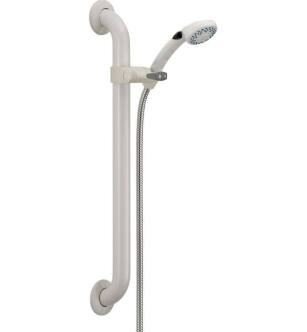 Delta 52002-DS Universal Showering Wall Mount Multi-Function Handshower and Slidebar in White