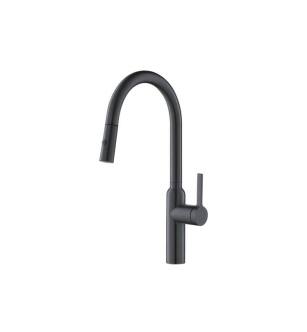 Flusso K.1360RG Ziel Dual Spray Stainless Steel Kitchen Faucet With Pull Out in Rock Gray