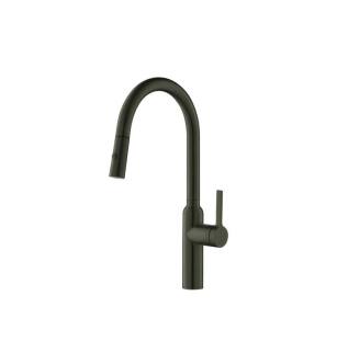 Flusso K.1360DGR Ziel Dual Spray Stainless Steel Kitchen Faucet With Pull Out in Dark Green