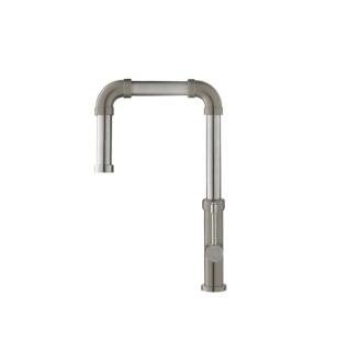 Flusso K.1500SG Tanz Stainless Steel Kitchen Faucet With Side Sprayer in Steel Gray