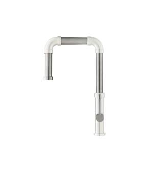 Flusso K.1500GW Tanz Stainless Steel Kitchen Faucet With Side Sprayer in Gloss White