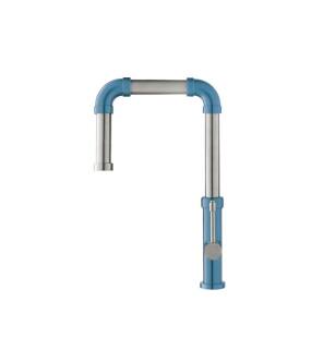 Flusso K.1500BP Tanz Stainless Steel Kitchen Faucet With Side Sprayer in Blue Platinum