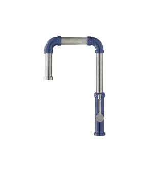 Flusso K.1500NB Tanz Stainless Steel Kitchen Faucet With Side Sprayer in Navy Blue