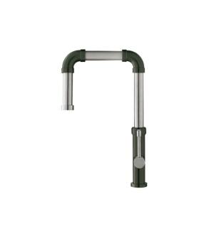 Flusso K.1500DGR Tanz Stainless Steel Kitchen Faucet With Side Sprayer in Dark Green