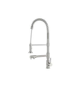 Flusso K.2030SS Professional Polished Steel Kitchen Faucet With Pull Out & Pot Filler in Stainless Steel