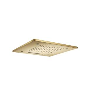 Flusso MSS.20SSB 20" Stainless Steel Flush Mount Rainhead With Cascade Waterfall And Mist Flow in Satin Brass PVD