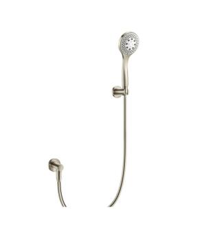 Flusso SHS.5105BN Hand Shower Set with Holder and Elbow in Brushed Nickel PVD
