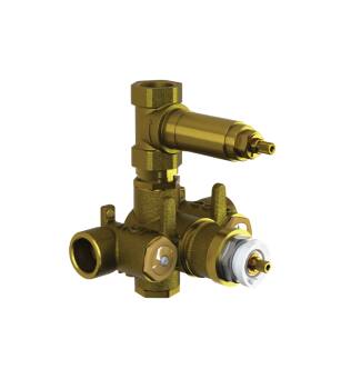 Flusso TVH.4101 3/4" Thermostatic Valve With 1 Output in Rough Brass