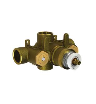 Flusso TVH.4201 3/4" Thermostatic Valve in Rough Brass