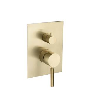 Flusso UF.2100SB Shower Trim With Pressure Balance Valve With 2 Outputs in Satin Brass PVD