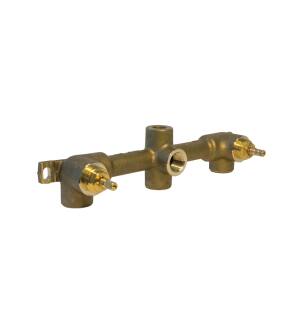 Flusso WLM.1900 1/2" Wall Mount Two Handle Valve in Rough Brass