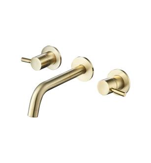 Flusso 100.2450TSB Trim For Two Handle Wall Mounted Tub Filler in Satin Brass PVD