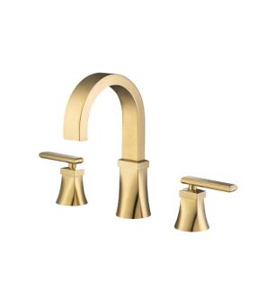 Flusso 230.2000SB Three Hole 8" Widespread Two Handle Bathroom Faucet in Satin Brass PVD