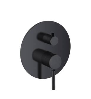 Flusso UF.2102MB Shower Trim With Pressure Balance Valve With 2 Outputs in Matte Black