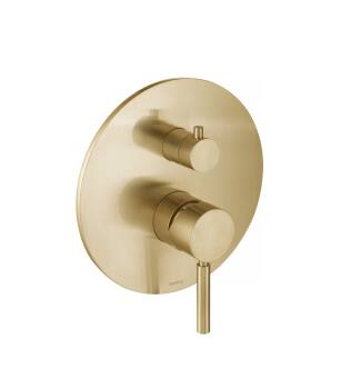 Isenberg UF.2102SB Shower Trim With Pressure Balance Valve With 2 Outputs in Satin Brass PVD